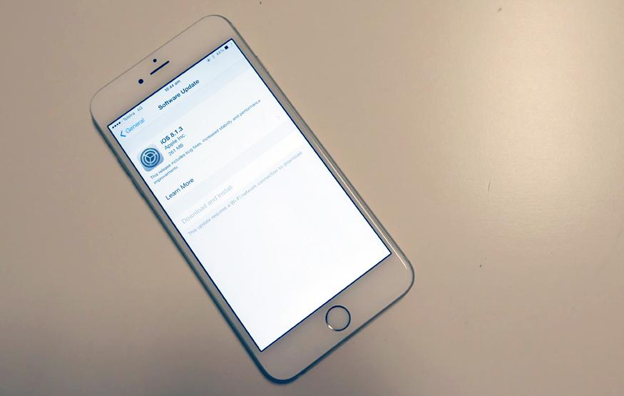 iOS 8.1.3 reduces the free space you need to upgrade
