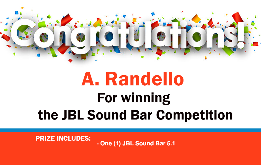 WINNER: JBL Sound Bar Competition