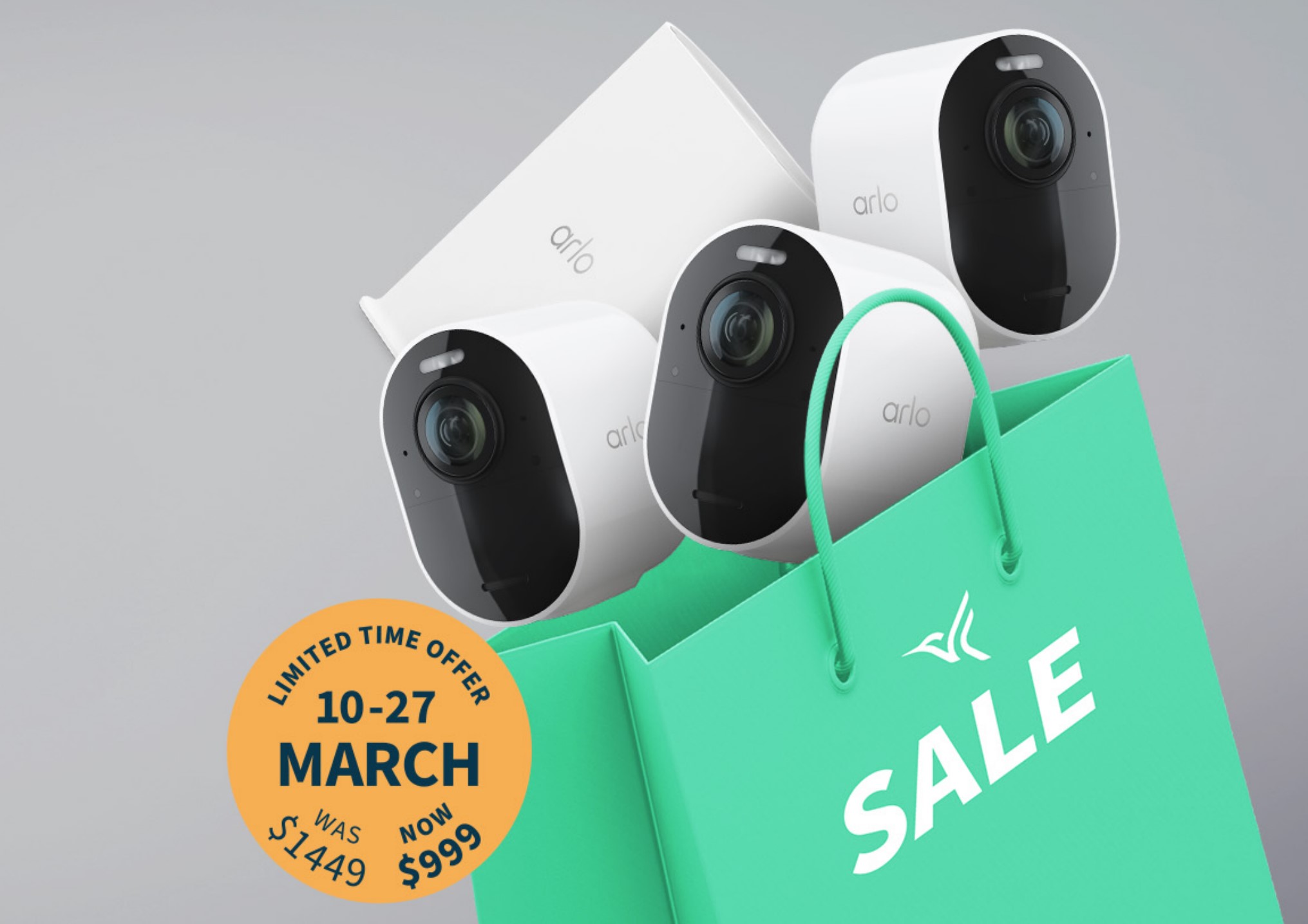 Arlo Ultra 2 4K 3-pack done dirt cheap from 10-27 March