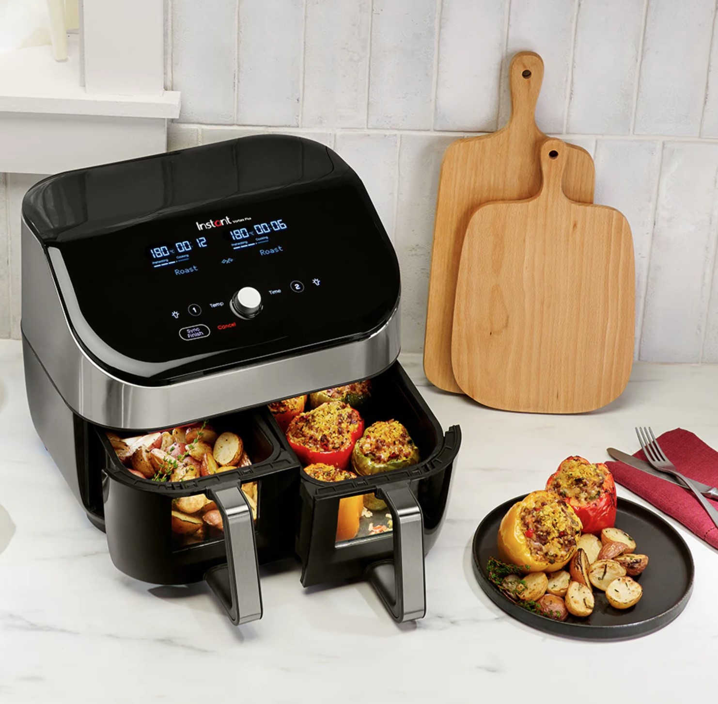 Instant Vortex Plus ClearCook Dual Air Fryer 2 x 4L (cooking appliance revi...